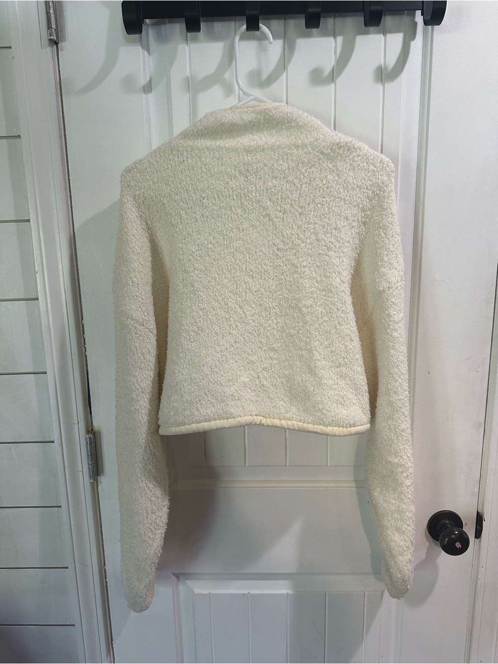 SKIMS Cropped Teddy Zip Jacket - Ivory - Picture 7 of 7